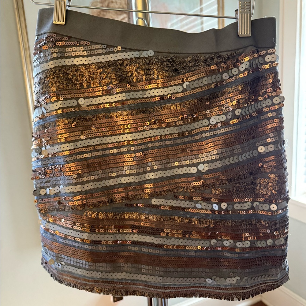 Chelsea & Violet Sequin Mini Skirt - Gold and Silver